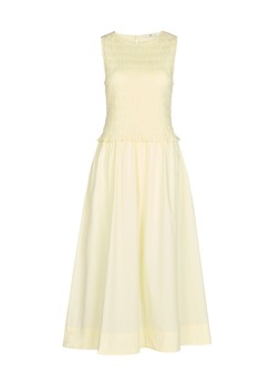 Tu Yellow Poplin Shirred Sleeveless Dress, £26