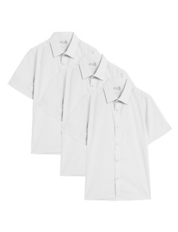 M&S 3pk Boys Easy Iron School Shirts 2-16 £9-18