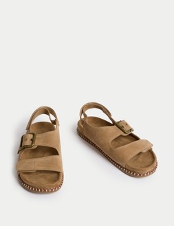 M&S SVLYIA SUEDE FOOTBED SANDAL BROWN £55 (2)