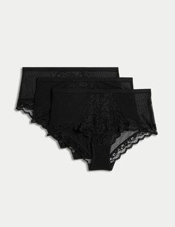 M&S Collection 3pk Lace High Rise Short £10 (1)